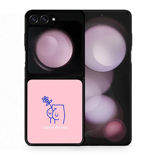 Θήκη Samsung Galaxy Z Flip5 Nice Day από τη Smartfits με σχέδιο στο πίσω μέρος και μαύρο περίβλημα | Samsung Galaxy Z Flip5 Nice Day case with colorful back and black bezels