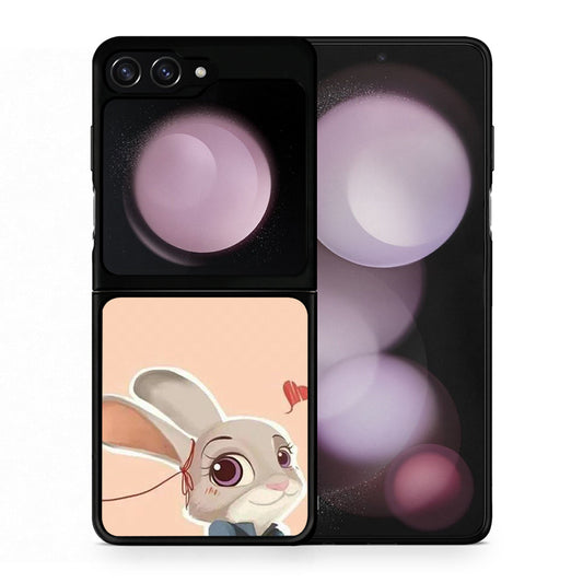 Θήκη Samsung Galaxy Z Flip5 Nick Wilde And Judy Hopps Love 2 από τη Smartfits με σχέδιο στο πίσω μέρος και μαύρο περίβλημα | Samsung Galaxy Z Flip5 Nick Wilde And Judy Hopps Love 2 case with colorful back and black bezels