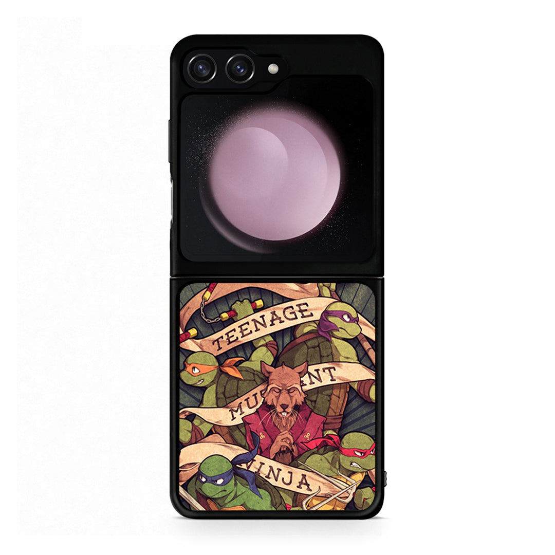 Samsung Galaxy Z Flip5 Ninja Turtles θήκη από τη Smartfits με σχέδιο στο πίσω μέρος και μαύρο περίβλημα | Smartphone case with colorful back and black bezels by Smartfits