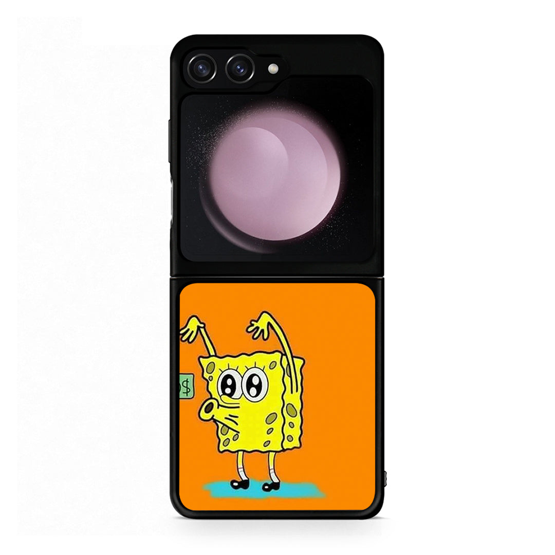 Samsung Galaxy Z Flip5 No Money 2 Θήκη Αγίου Βαλεντίνου από τη Smartfits με σχέδιο στο πίσω μέρος και μαύρο περίβλημα | Smartphone case with colorful back and black bezels by Smartfits