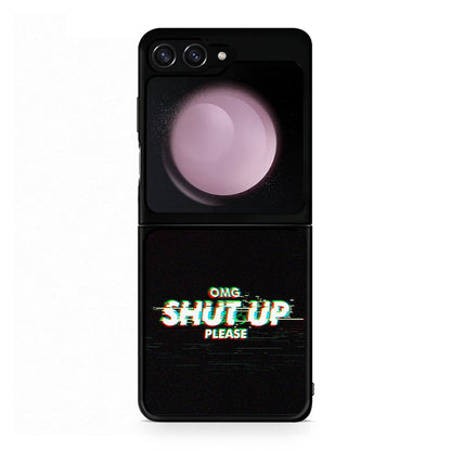 Samsung Galaxy Z Flip5 OMG ShutUp θήκη από τη Smartfits με σχέδιο στο πίσω μέρος και μαύρο περίβλημα | Smartphone case with colorful back and black bezels by Smartfits