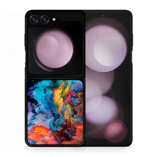 Θήκη Samsung Galaxy Z Flip5 Crayola Paint από τη Smartfits με σχέδιο στο πίσω μέρος και μαύρο περίβλημα | Samsung Galaxy Z Flip5 Crayola Paint case with colorful back and black bezels