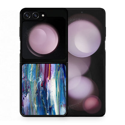 Θήκη Samsung Galaxy Z Flip5 Winter Paint από τη Smartfits με σχέδιο στο πίσω μέρος και μαύρο περίβλημα | Samsung Galaxy Z Flip5 Winter Paint case with colorful back and black bezels