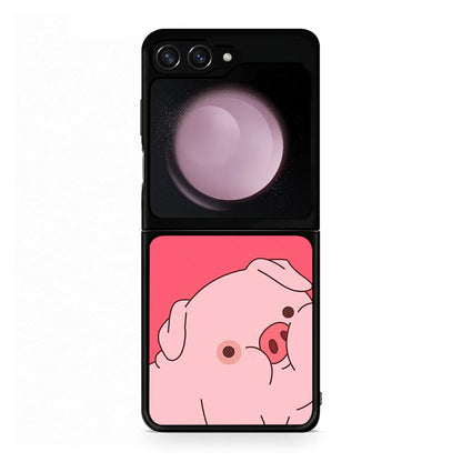 Samsung Galaxy Z Flip5 Pig Love 1 Θήκη Αγίου Βαλεντίνου από τη Smartfits με σχέδιο στο πίσω μέρος και μαύρο περίβλημα | Smartphone case with colorful back and black bezels by Smartfits