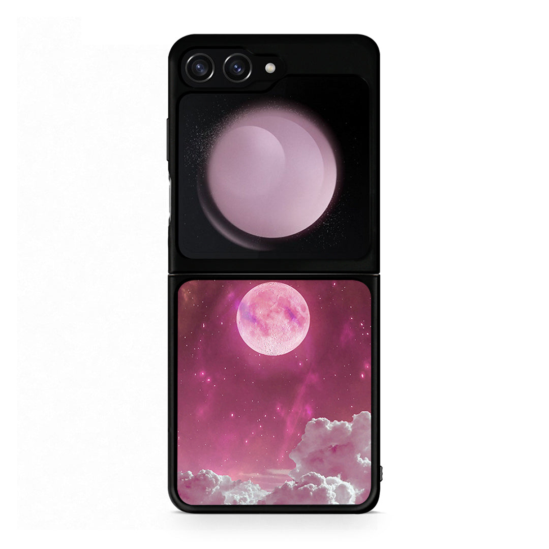 Samsung Galaxy Z Flip5 Pink Moon Θήκη από τη Smartfits με σχέδιο στο πίσω μέρος και μαύρο περίβλημα | Smartphone case with colorful back and black bezels by Smartfits