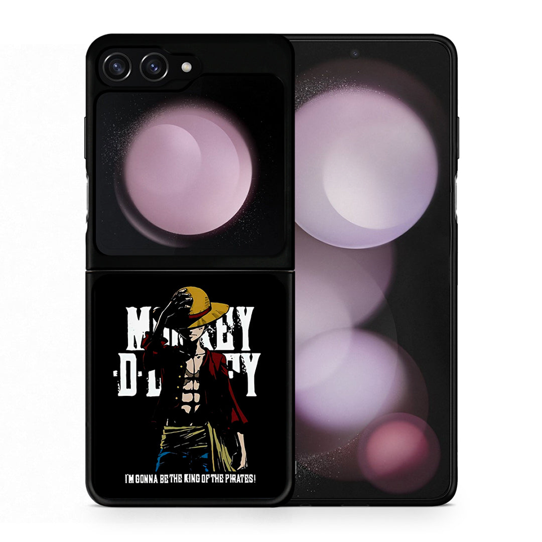 Θήκη Samsung Galaxy Z Flip5 Pirate King από τη Smartfits με σχέδιο στο πίσω μέρος και μαύρο περίβλημα | Samsung Galaxy Z Flip5 Pirate King case with colorful back and black bezels
