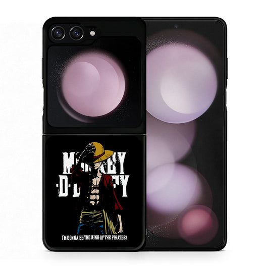 Θήκη Samsung Galaxy Z Flip5 Pirate King από τη Smartfits με σχέδιο στο πίσω μέρος και μαύρο περίβλημα | Samsung Galaxy Z Flip5 Pirate King case with colorful back and black bezels