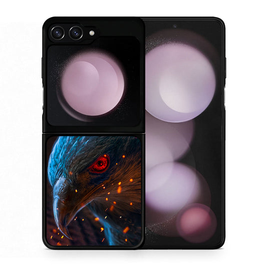 Θήκη Samsung Galaxy Z Flip5 Eagle PopArt από τη Smartfits με σχέδιο στο πίσω μέρος και μαύρο περίβλημα | Samsung Galaxy Z Flip5 Eagle PopArt case with colorful back and black bezels