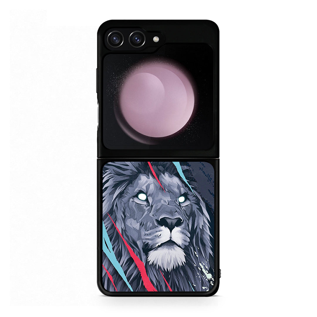 4 - Samsung Galaxy Z Flip5 Lion Designer PopArt case, cover, bumper