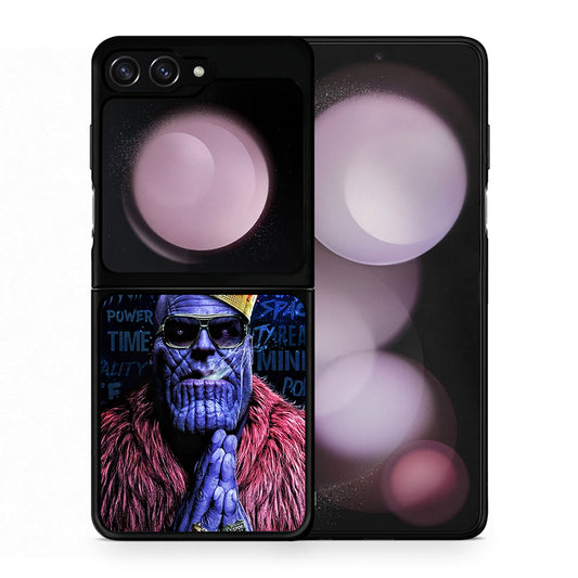 Θήκη Samsung Galaxy Z Flip5 Thanos PopArt από τη Smartfits με σχέδιο στο πίσω μέρος και μαύρο περίβλημα | Samsung Galaxy Z Flip5 Thanos PopArt case with colorful back and black bezels