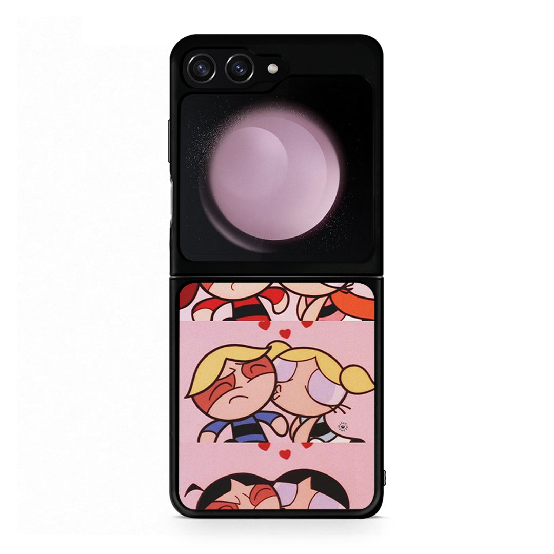 Samsung Galaxy Z Flip5 Puff Love Θήκη Αγίου Βαλεντίνου από τη Smartfits με σχέδιο στο πίσω μέρος και μαύρο περίβλημα | Smartphone case with colorful back and black bezels by Smartfits