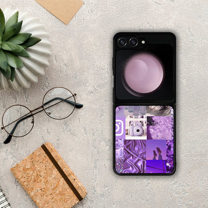 Purple Aesthetic Collage - Samsung Galaxy Z Flip5 θήκη