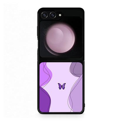 Samsung Galaxy Z Flip5 Purple Mariposa Θήκη Αγίου Βαλεντίνου από τη Smartfits με σχέδιο στο πίσω μέρος και μαύρο περίβλημα | Smartphone case with colorful back and black bezels by Smartfits
