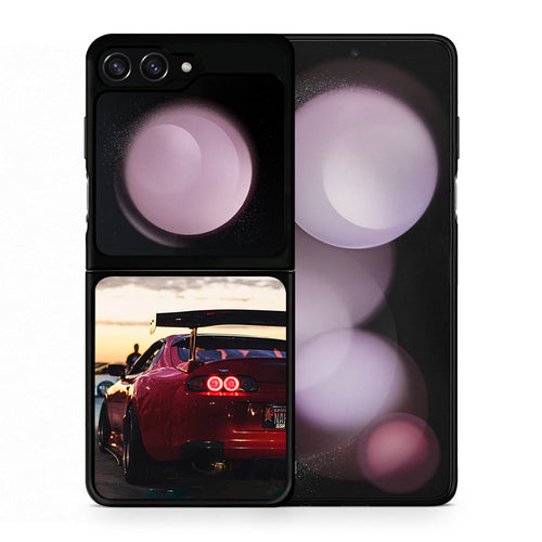 Θήκη Samsung Galaxy Z Flip5 Racing Supra από τη Smartfits με σχέδιο στο πίσω μέρος και μαύρο περίβλημα | Samsung Galaxy Z Flip5 Racing Supra case with colorful back and black bezels