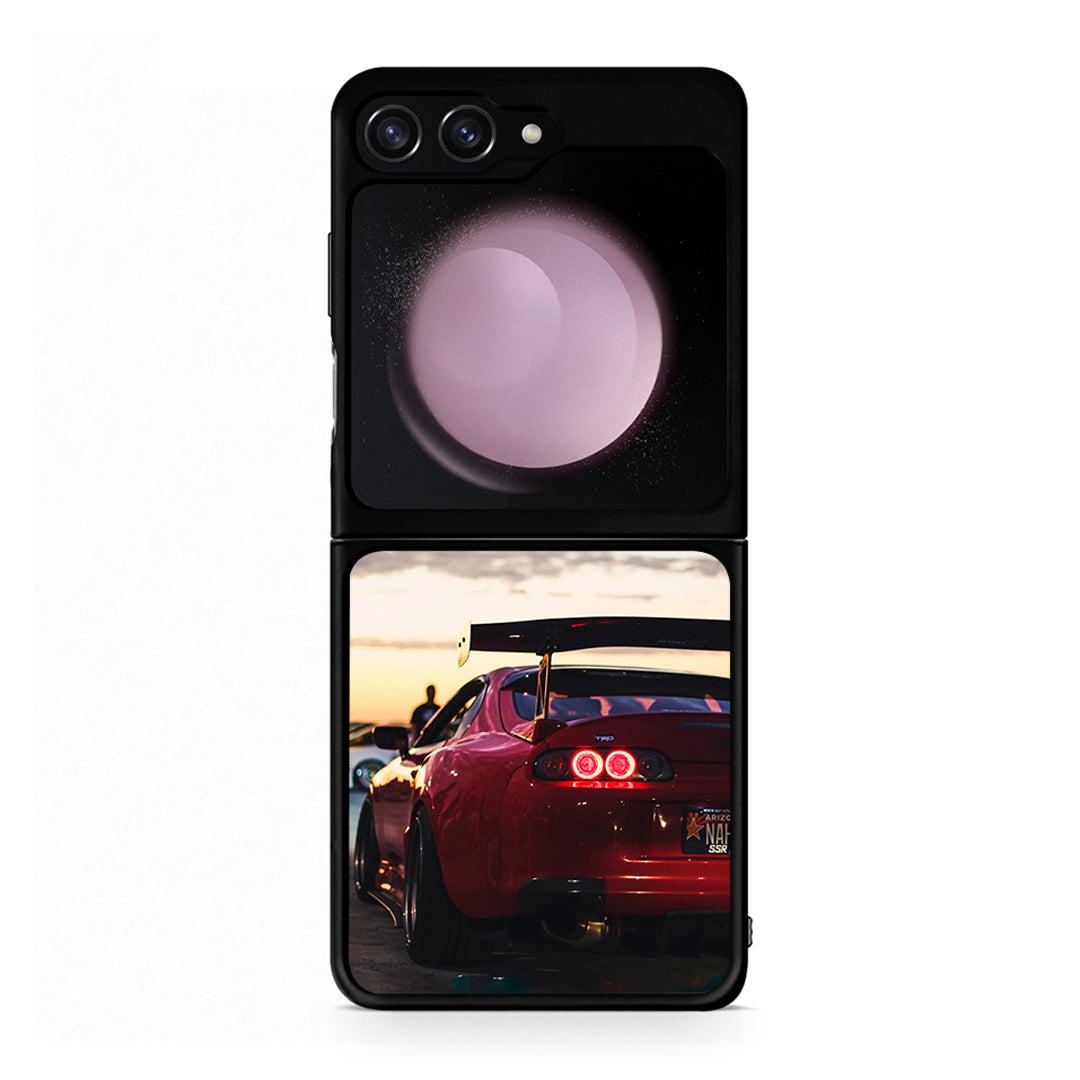 Samsung Galaxy Z Flip5 Racing Supra θήκη από τη Smartfits με σχέδιο στο πίσω μέρος και μαύρο περίβλημα | Smartphone case with colorful back and black bezels by Smartfits