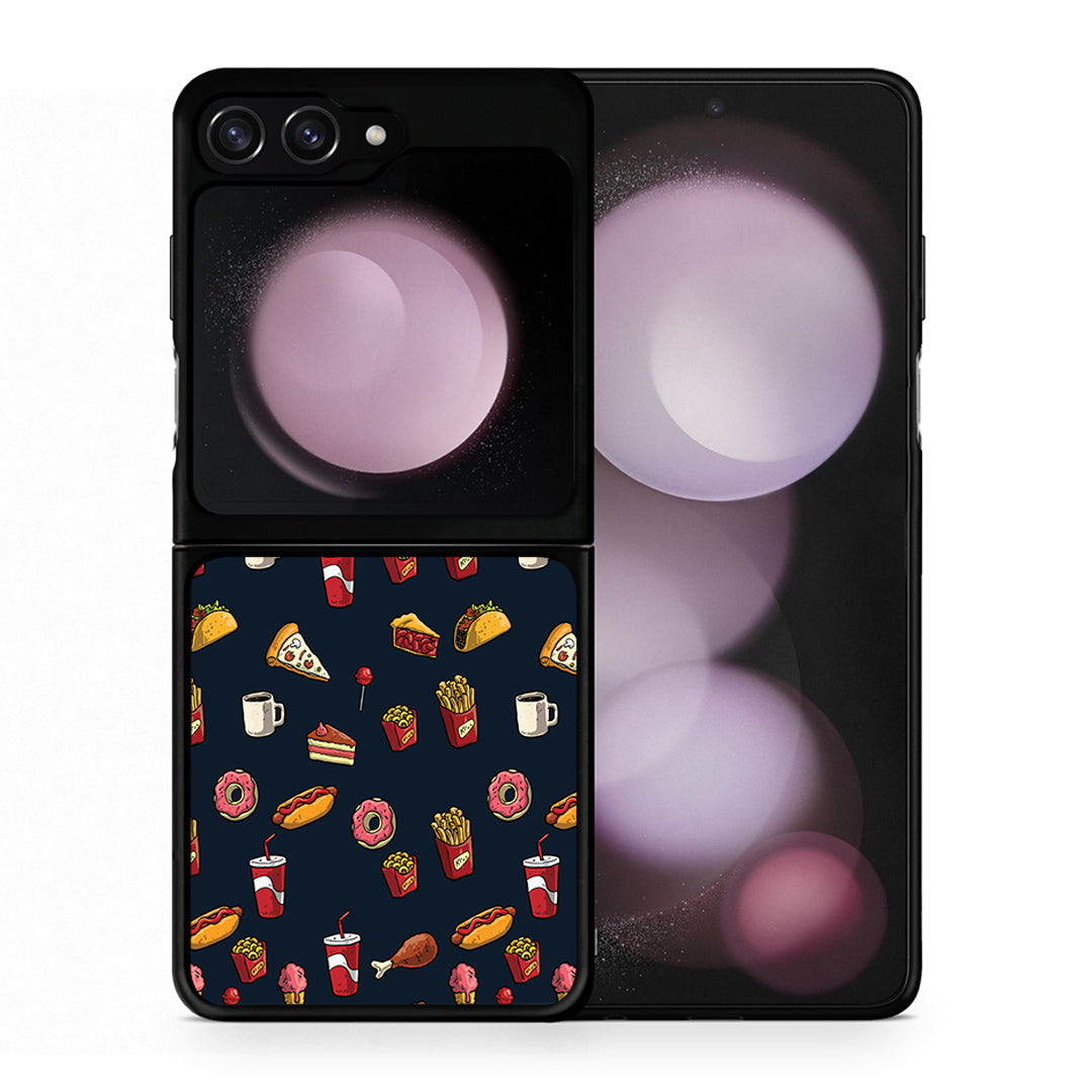 Θήκη Samsung Galaxy Z Flip5 Hungry Random από τη Smartfits με σχέδιο στο πίσω μέρος και μαύρο περίβλημα | Samsung Galaxy Z Flip5 Hungry Random case with colorful back and black bezels
