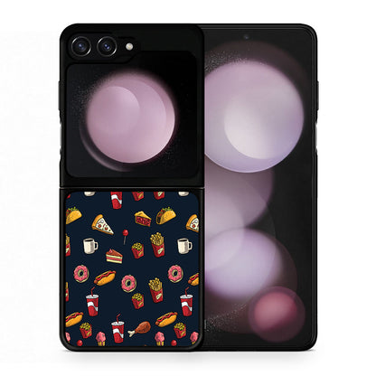 Θήκη Samsung Galaxy Z Flip5 Hungry Random από τη Smartfits με σχέδιο στο πίσω μέρος και μαύρο περίβλημα | Samsung Galaxy Z Flip5 Hungry Random case with colorful back and black bezels