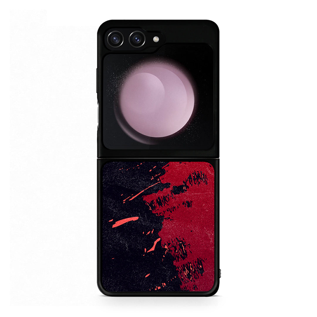 Samsung Galaxy Z Flip5 Red Paint Θήκη Αγίου Βαλεντίνου από τη Smartfits με σχέδιο στο πίσω μέρος και μαύρο περίβλημα | Smartphone case with colorful back and black bezels by Smartfits