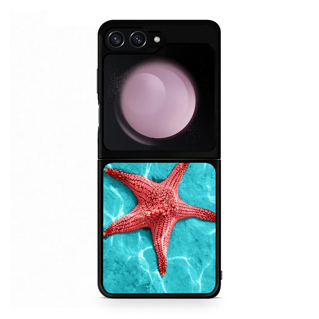 Samsung Galaxy Z Flip5 Red Starfish Θήκη από τη Smartfits με σχέδιο στο πίσω μέρος και μαύρο περίβλημα | Smartphone case with colorful back and black bezels by Smartfits