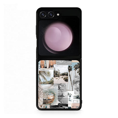 Samsung Galaxy Z Flip5 Retro Beach Life Θήκη από τη Smartfits με σχέδιο στο πίσω μέρος και μαύρο περίβλημα | Smartphone case with colorful back and black bezels by Smartfits