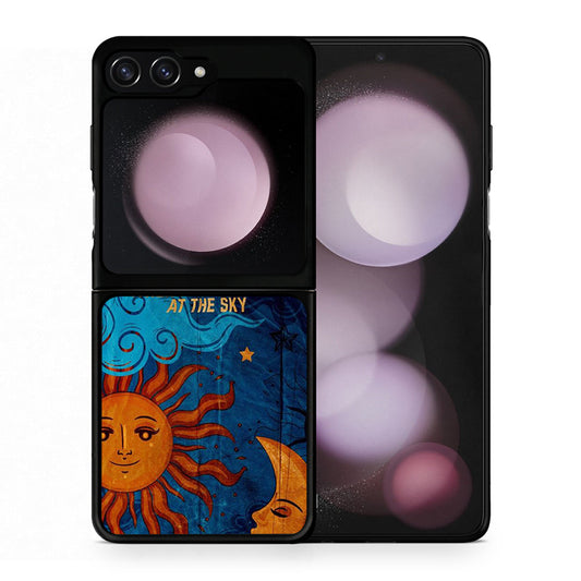 Θήκη Samsung Galaxy Z Flip5 Screaming Sky από τη Smartfits με σχέδιο στο πίσω μέρος και μαύρο περίβλημα | Samsung Galaxy Z Flip5 Screaming Sky case with colorful back and black bezels