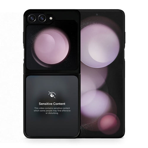Θήκη Samsung Galaxy Z Flip5 Sensitive Content από τη Smartfits με σχέδιο στο πίσω μέρος και μαύρο περίβλημα | Samsung Galaxy Z Flip5 Sensitive Content case with colorful back and black bezels