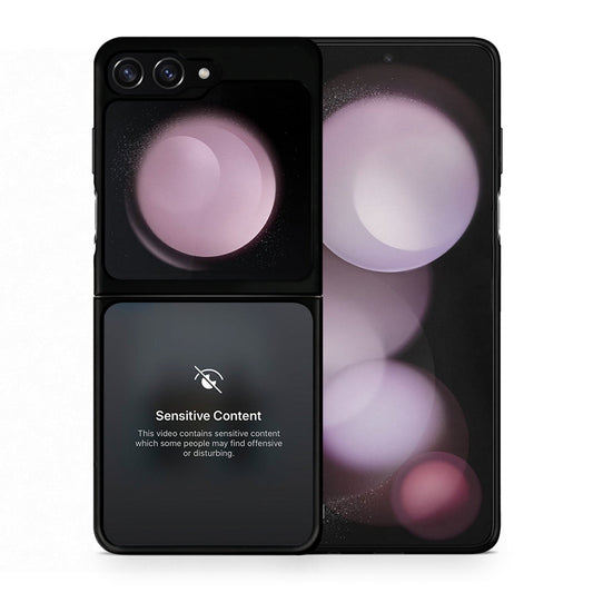 Θήκη Samsung Galaxy Z Flip5 Sensitive Content από τη Smartfits με σχέδιο στο πίσω μέρος και μαύρο περίβλημα | Samsung Galaxy Z Flip5 Sensitive Content case with colorful back and black bezels