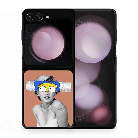 Θήκη Samsung Galaxy Z Flip5 Sim Merilyn από τη Smartfits με σχέδιο στο πίσω μέρος και μαύρο περίβλημα | Samsung Galaxy Z Flip5 Sim Merilyn case with colorful back and black bezels