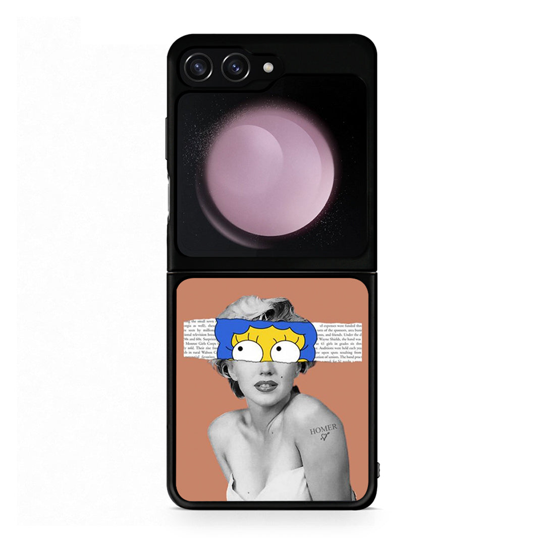Samsung Galaxy Z Flip5 Sim Merilyn θήκη από τη Smartfits με σχέδιο στο πίσω μέρος και μαύρο περίβλημα | Smartphone case with colorful back and black bezels by Smartfits