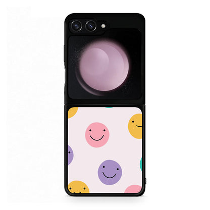 Samsung Galaxy Z Flip5 Smiley Faces θήκη από τη Smartfits με σχέδιο στο πίσω μέρος και μαύρο περίβλημα | Smartphone case with colorful back and black bezels by Smartfits