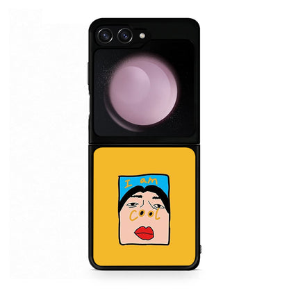 Samsung Galaxy Z Flip5 So Cool Θήκη Αγίου Βαλεντίνου από τη Smartfits με σχέδιο στο πίσω μέρος και μαύρο περίβλημα | Smartphone case with colorful back and black bezels by Smartfits