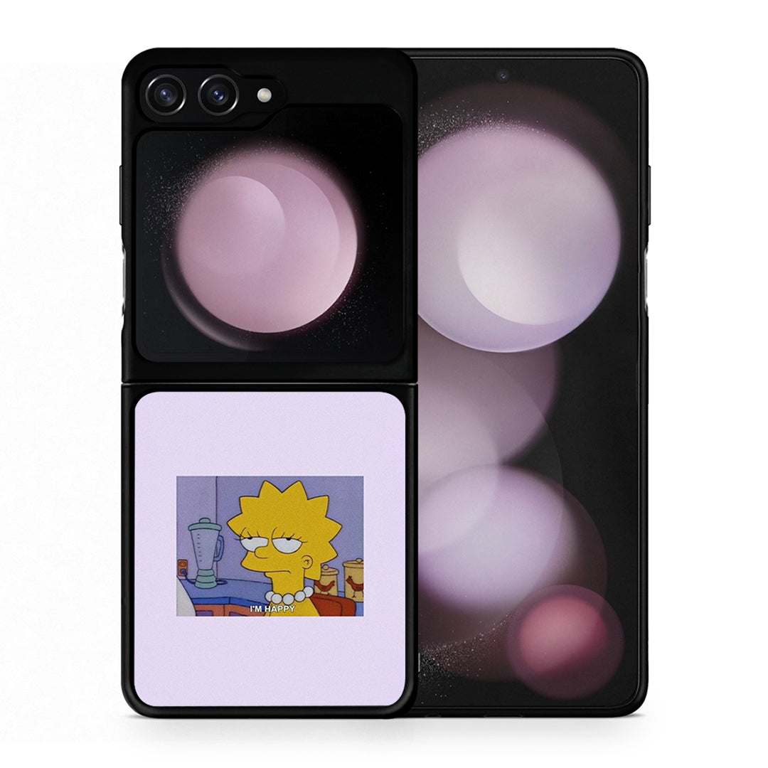 Θήκη Samsung Galaxy Z Flip5 So Happy από τη Smartfits με σχέδιο στο πίσω μέρος και μαύρο περίβλημα | Samsung Galaxy Z Flip5 So Happy case with colorful back and black bezels