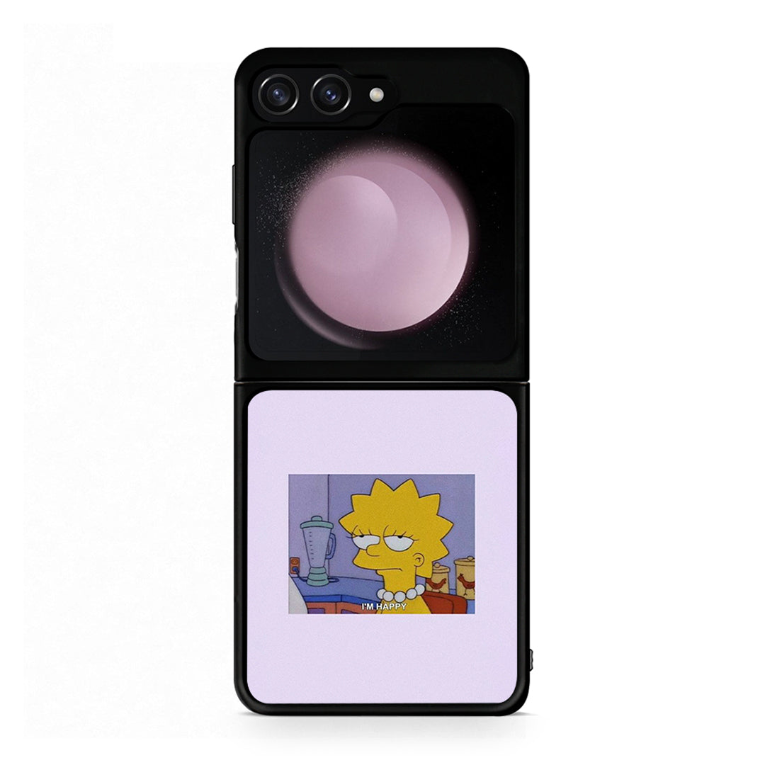 Samsung Galaxy Z Flip5 So Happy θήκη από τη Smartfits με σχέδιο στο πίσω μέρος και μαύρο περίβλημα | Smartphone case with colorful back and black bezels by Smartfits