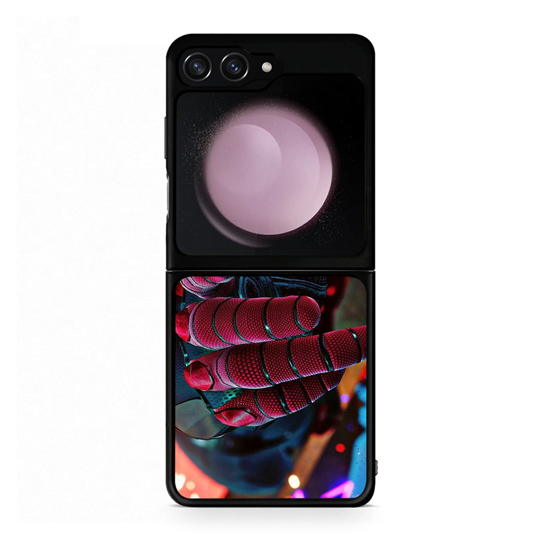 Samsung Galaxy Z Flip5 Spider Hand Θήκη από τη Smartfits με σχέδιο στο πίσω μέρος και μαύρο περίβλημα | Smartphone case with colorful back and black bezels by Smartfits