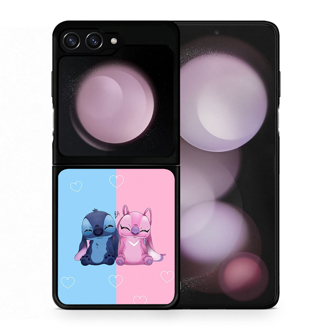 Θήκη Samsung Galaxy Z Flip5 Stitch And Angel από τη Smartfits με σχέδιο στο πίσω μέρος και μαύρο περίβλημα | Samsung Galaxy Z Flip5 Stitch And Angel case with colorful back and black bezels