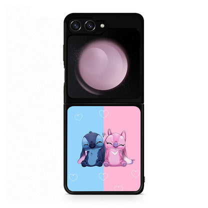 Samsung Galaxy Z Flip5 Stitch And Angel θήκη από τη Smartfits με σχέδιο στο πίσω μέρος και μαύρο περίβλημα | Smartphone case with colorful back and black bezels by Smartfits