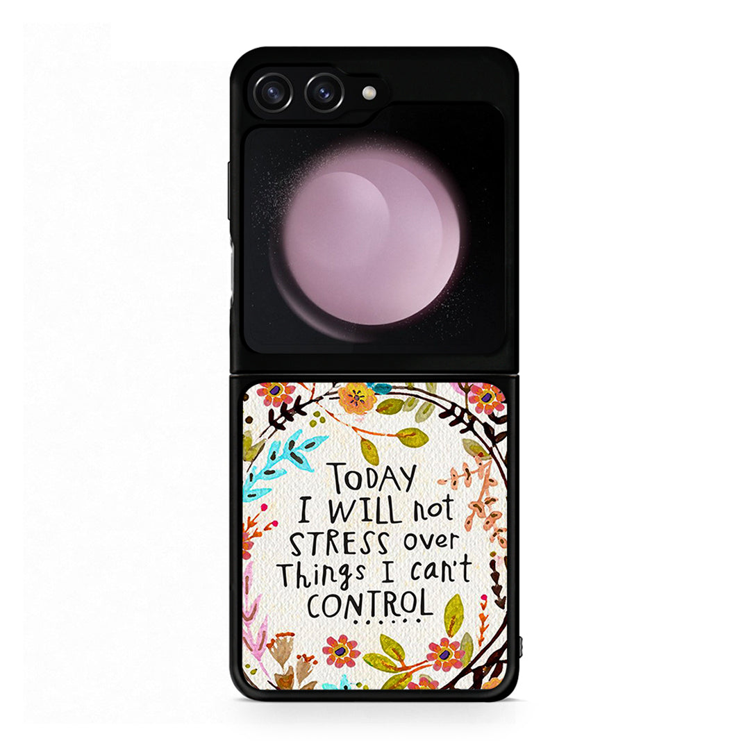 Samsung Galaxy Z Flip5 Stress Over θήκη από τη Smartfits με σχέδιο στο πίσω μέρος και μαύρο περίβλημα | Smartphone case with colorful back and black bezels by Smartfits