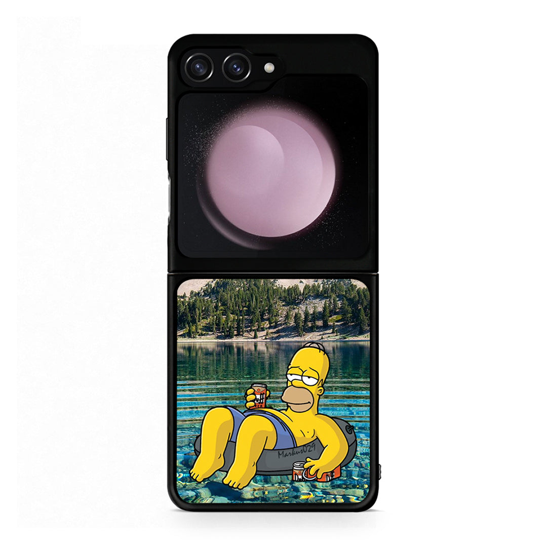 Samsung Galaxy Z Flip5 Summer Happiness Θήκη από τη Smartfits με σχέδιο στο πίσω μέρος και μαύρο περίβλημα | Smartphone case with colorful back and black bezels by Smartfits
