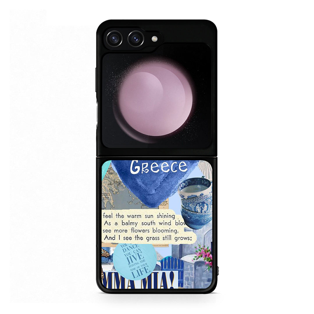Samsung Galaxy Z Flip5 Summer In Greece Θήκη από τη Smartfits με σχέδιο στο πίσω μέρος και μαύρο περίβλημα | Smartphone case with colorful back and black bezels by Smartfits