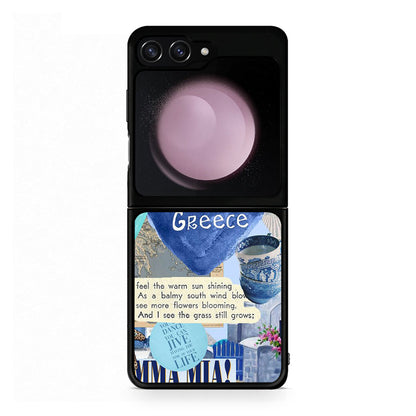 Samsung Galaxy Z Flip5 Summer In Greece Θήκη από τη Smartfits με σχέδιο στο πίσω μέρος και μαύρο περίβλημα | Smartphone case with colorful back and black bezels by Smartfits