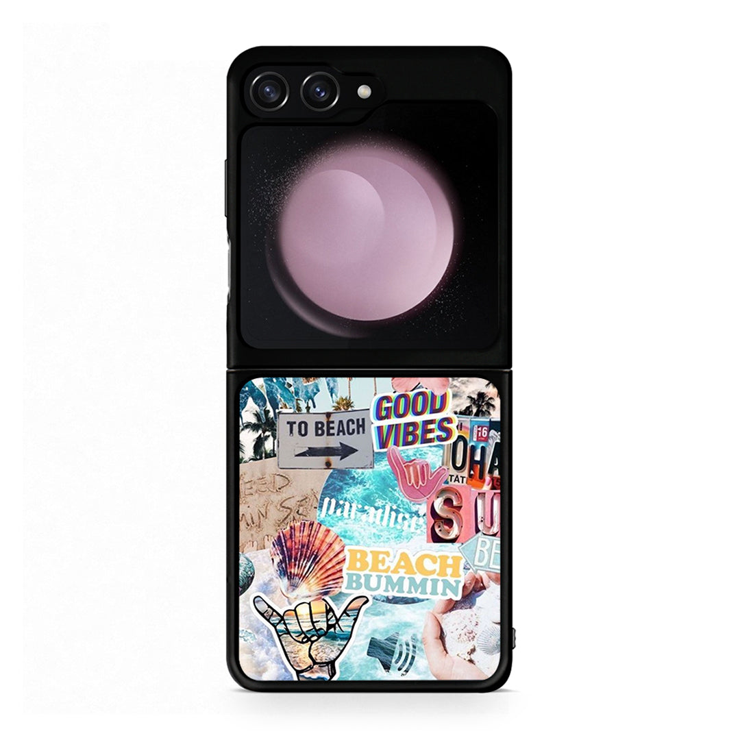 Samsung Galaxy Z Flip5 Summer Vibes Θήκη από τη Smartfits με σχέδιο στο πίσω μέρος και μαύρο περίβλημα | Smartphone case with colorful back and black bezels by Smartfits