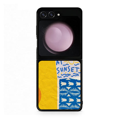 Samsung Galaxy Z Flip5 Sunset Memories Θήκη από τη Smartfits με σχέδιο στο πίσω μέρος και μαύρο περίβλημα | Smartphone case with colorful back and black bezels by Smartfits