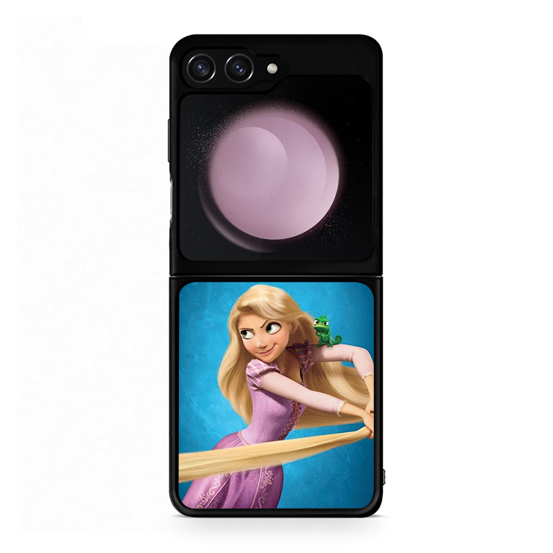 Samsung Galaxy Z Flip5 Tangled 2 Θήκη Αγίου Βαλεντίνου από τη Smartfits με σχέδιο στο πίσω μέρος και μαύρο περίβλημα | Smartphone case with colorful back and black bezels by Smartfits
