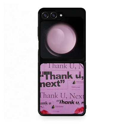 Samsung Galaxy Z Flip5 Thank You Next Θήκη Αγίου Βαλεντίνου από τη Smartfits με σχέδιο στο πίσω μέρος και μαύρο περίβλημα | Smartphone case with colorful back and black bezels by Smartfits