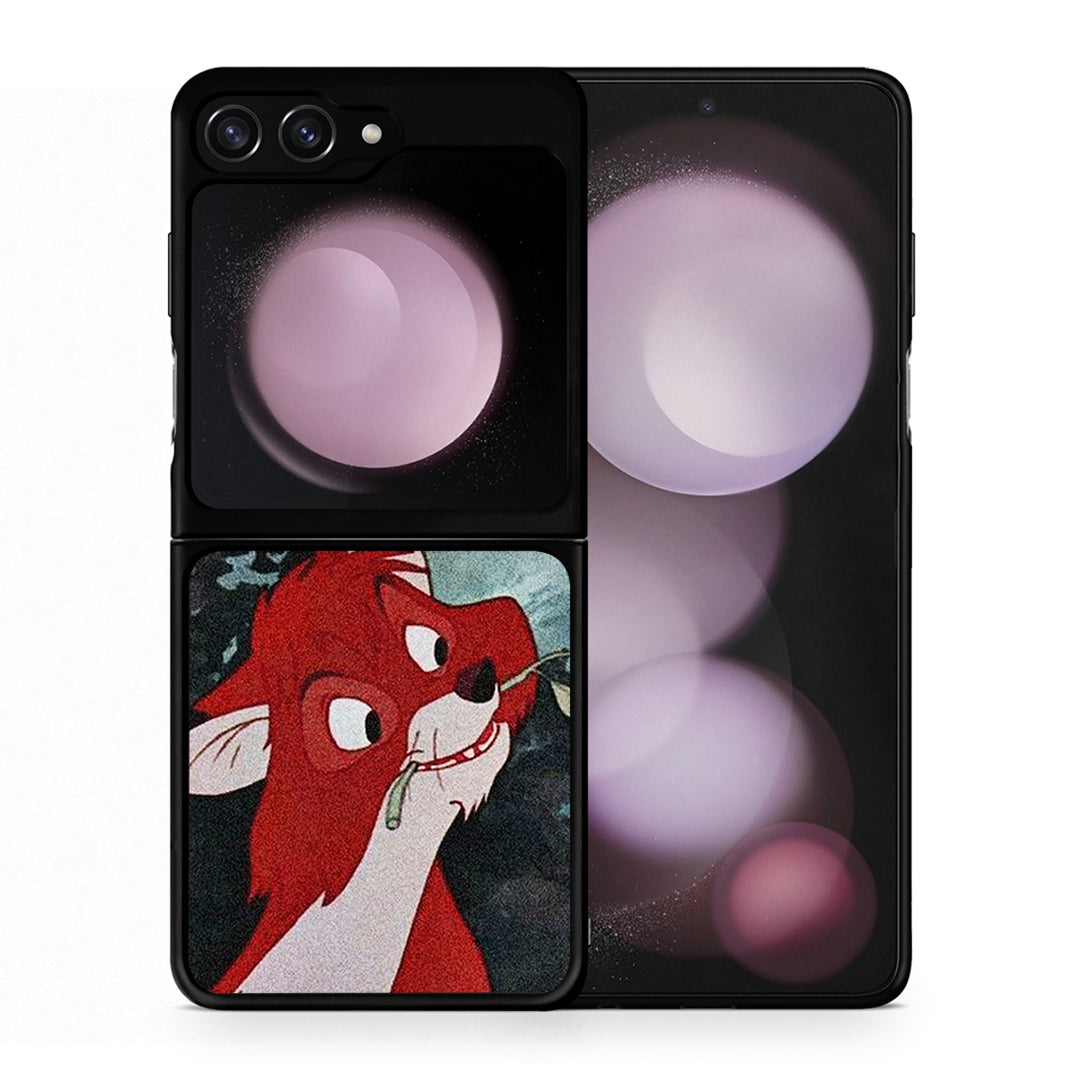 Θήκη Samsung Galaxy Z Flip5 Tod And Vixey Love 1 από τη Smartfits με σχέδιο στο πίσω μέρος και μαύρο περίβλημα | Samsung Galaxy Z Flip5 Tod And Vixey Love 1 case with colorful back and black bezels