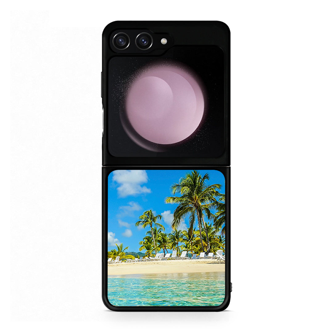 Samsung Galaxy Z Flip5 Tropical Vibes Θήκη από τη Smartfits με σχέδιο στο πίσω μέρος και μαύρο περίβλημα | Smartphone case with colorful back and black bezels by Smartfits