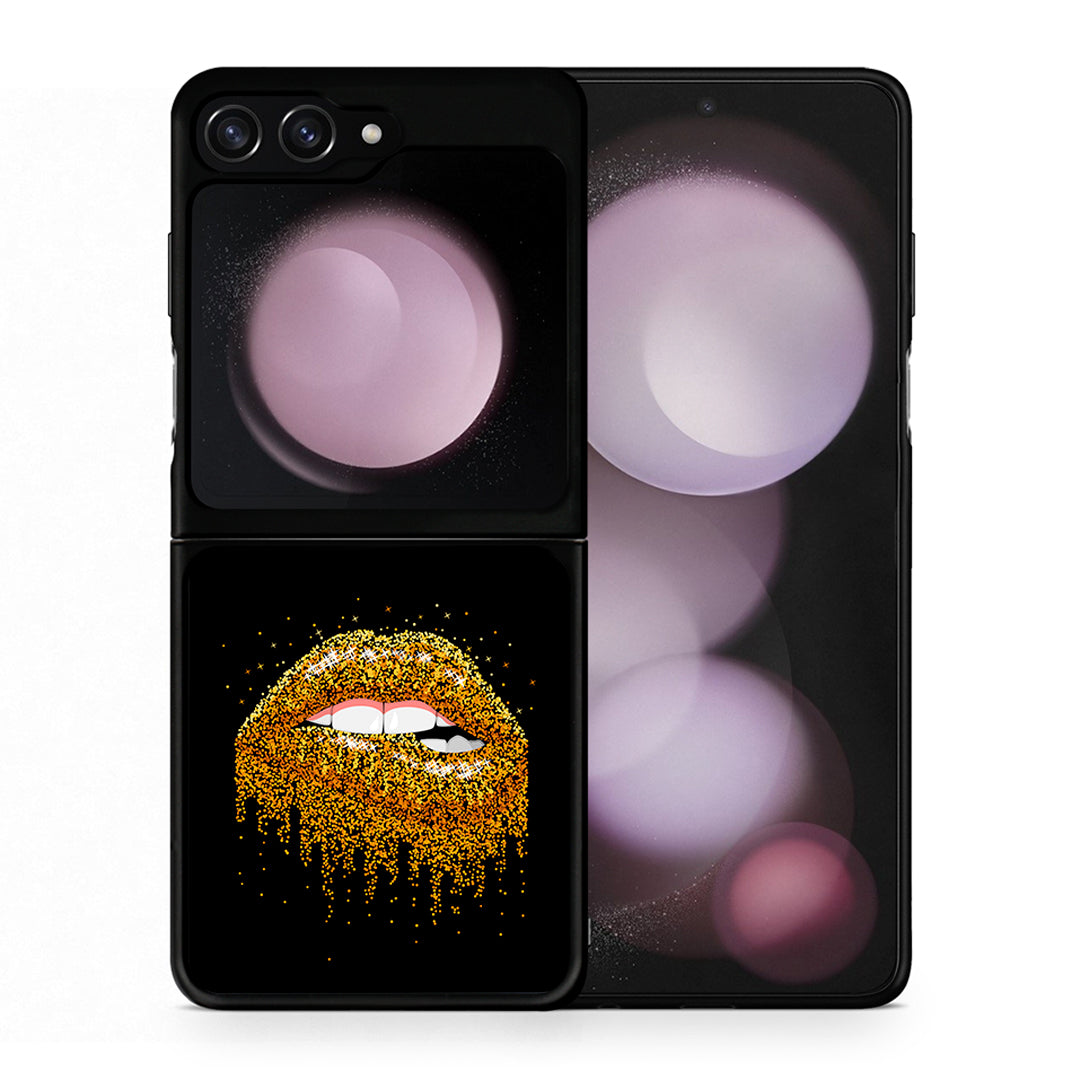 Θήκη Samsung Galaxy Z Flip5 Golden Valentine από τη Smartfits με σχέδιο στο πίσω μέρος και μαύρο περίβλημα | Samsung Galaxy Z Flip5 Golden Valentine case with colorful back and black bezels