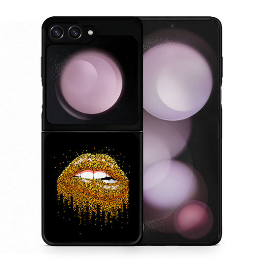 Θήκη Samsung Galaxy Z Flip5 Golden Valentine από τη Smartfits με σχέδιο στο πίσω μέρος και μαύρο περίβλημα | Samsung Galaxy Z Flip5 Golden Valentine case with colorful back and black bezels
