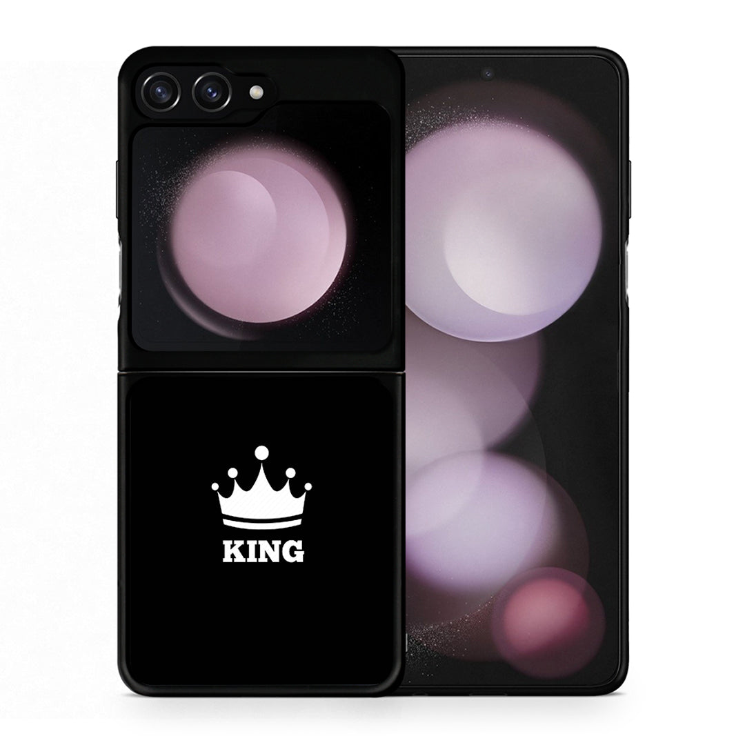 Θήκη Samsung Galaxy Z Flip5 King Valentine από τη Smartfits με σχέδιο στο πίσω μέρος και μαύρο περίβλημα | Samsung Galaxy Z Flip5 King Valentine case with colorful back and black bezels