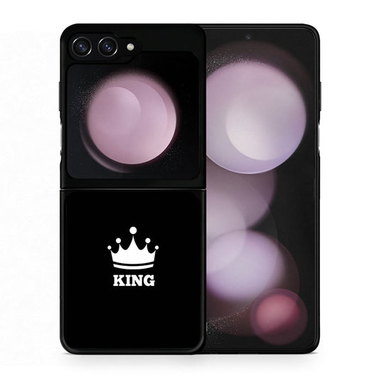 Θήκη Samsung Galaxy Z Flip5 King Valentine από τη Smartfits με σχέδιο στο πίσω μέρος και μαύρο περίβλημα | Samsung Galaxy Z Flip5 King Valentine case with colorful back and black bezels